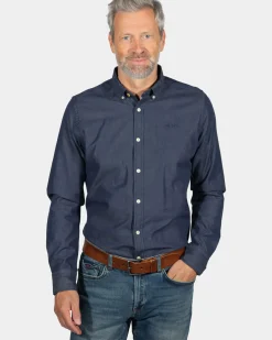 Katoenen overhemd met lange mouwen Mangatawhiri - Ink Navy