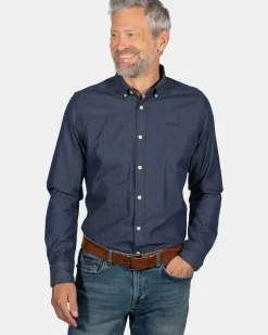 Katoenen overhemd met lange mouwen Mangatawhiri - Ink Navy