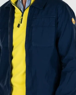 Katoenen overshirt met ritssluiting - Key Navy