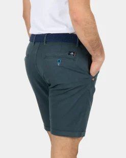 Katoenen stretch chino shorts - Green Grey