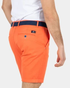 Katoenen stretch chino shorts - Burned Orange