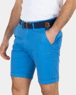 Katoenen stretch chino shorts Blauw