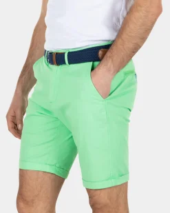 Katoenen stretch chino shorts - Sea Green