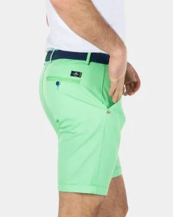 Katoenen stretch chino shorts - Sea Green