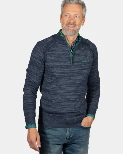 Katoenen trui met rits Grey - Reef Navy