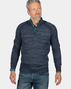 Katoenen trui met rits Grey - Reef Navy