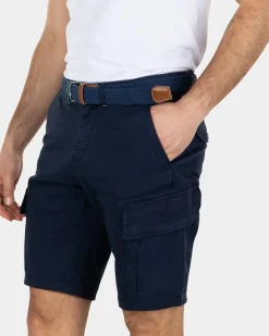 Katoen stretch cargo shorts - Key Navy