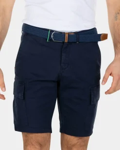 Katoen stretch cargo shorts - Key Navy