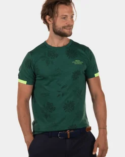 Kokopunui t-shirt met print - Lead Green