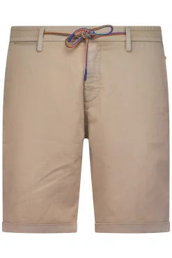 Korte broek met linnen - Shadow Beige