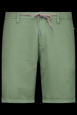 Korte broek met linnen - Soft Olive