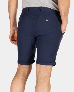 Korte broek van katoen en linnen - Ocean Navy