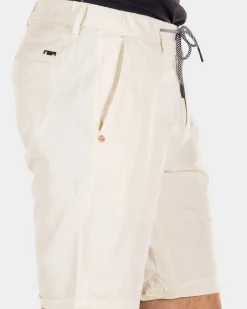 Korte chino van katoen - Cream