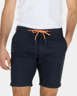 Korte chino van linnen - High Summer Navy