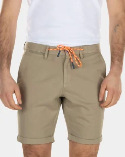 Korte chino van linnen met stretch - Beach Sand