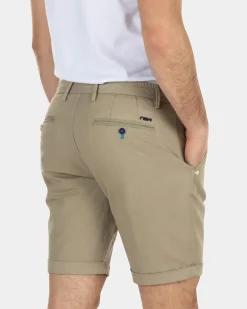 Korte chino van linnen met stretch - Beach Sand