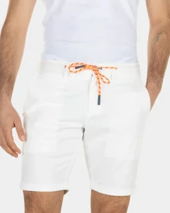 Korte chino van linnen - Off White