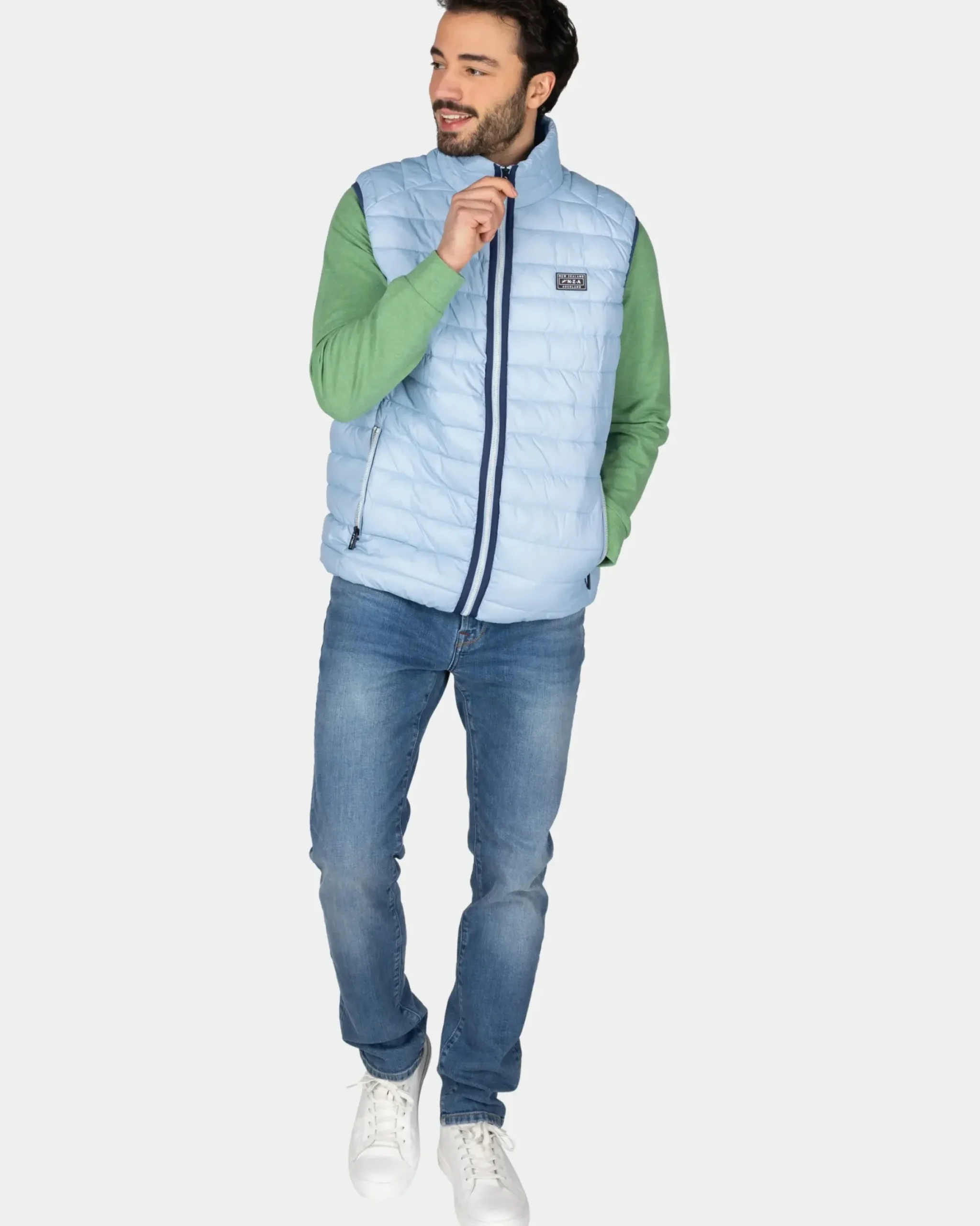 Lichtblauwe bodywarmer