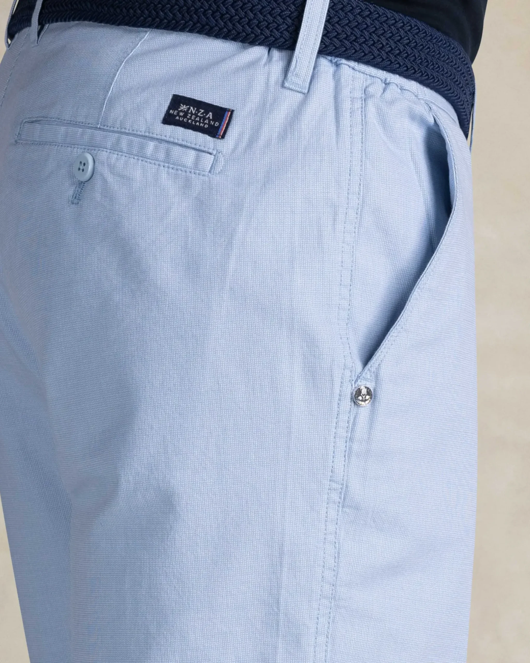 Lichtblauwe katoenen short met stretch