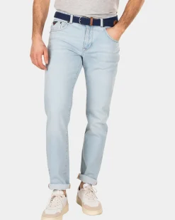 Lichtblauwe spijkerbroek met stretch - Bleach Denim