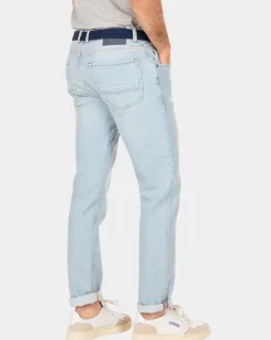 Lichtblauwe spijkerbroek met stretch - Bleach Denim