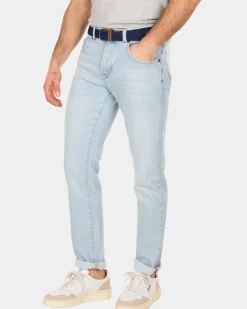 Lichtblauwe spijkerbroek met stretch - Bleach Denim