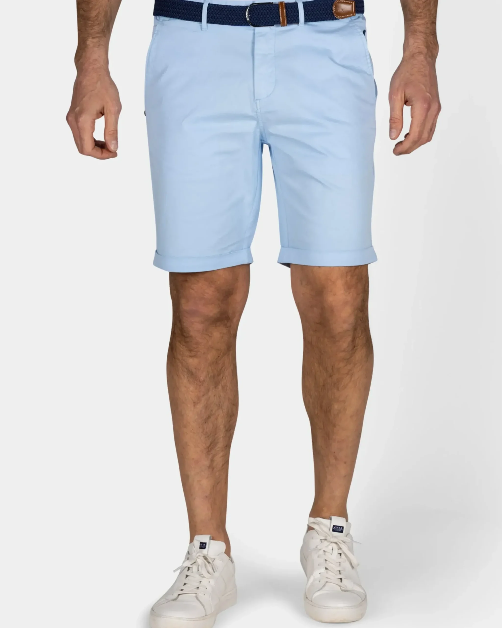 Lichtblauw katoenen chino short