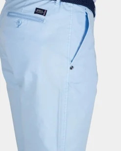 Lichtblauw katoenen chino short