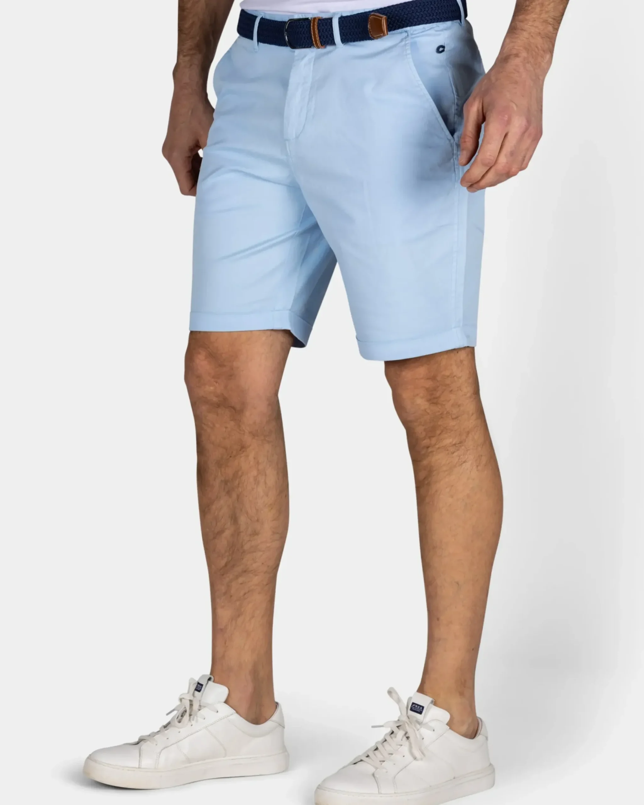 Lichtblauw katoenen chino short