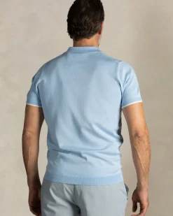 Lichtblauw klassiek poloshirt