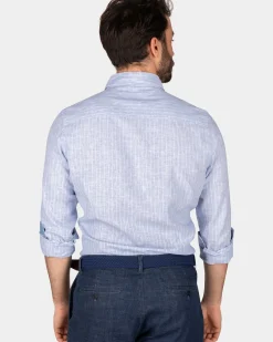 Lichtblauw linnen overhemd - Dusk Navy
