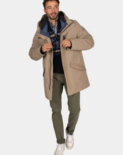 Lichtbruine gewatteerde parka jas - Chestnut