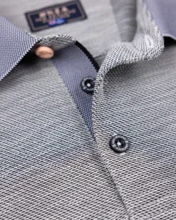 Lichtgrijze longsleeve polo