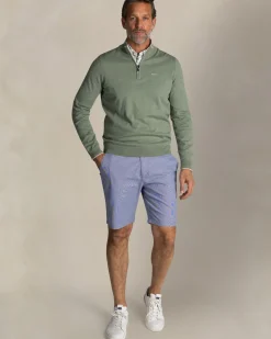 Lichtgroene katoenen half zip