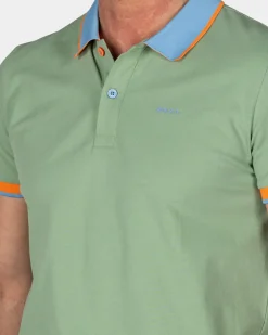 Lichtgroene sportieve polo