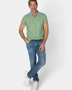 Lichtgroene sportieve polo