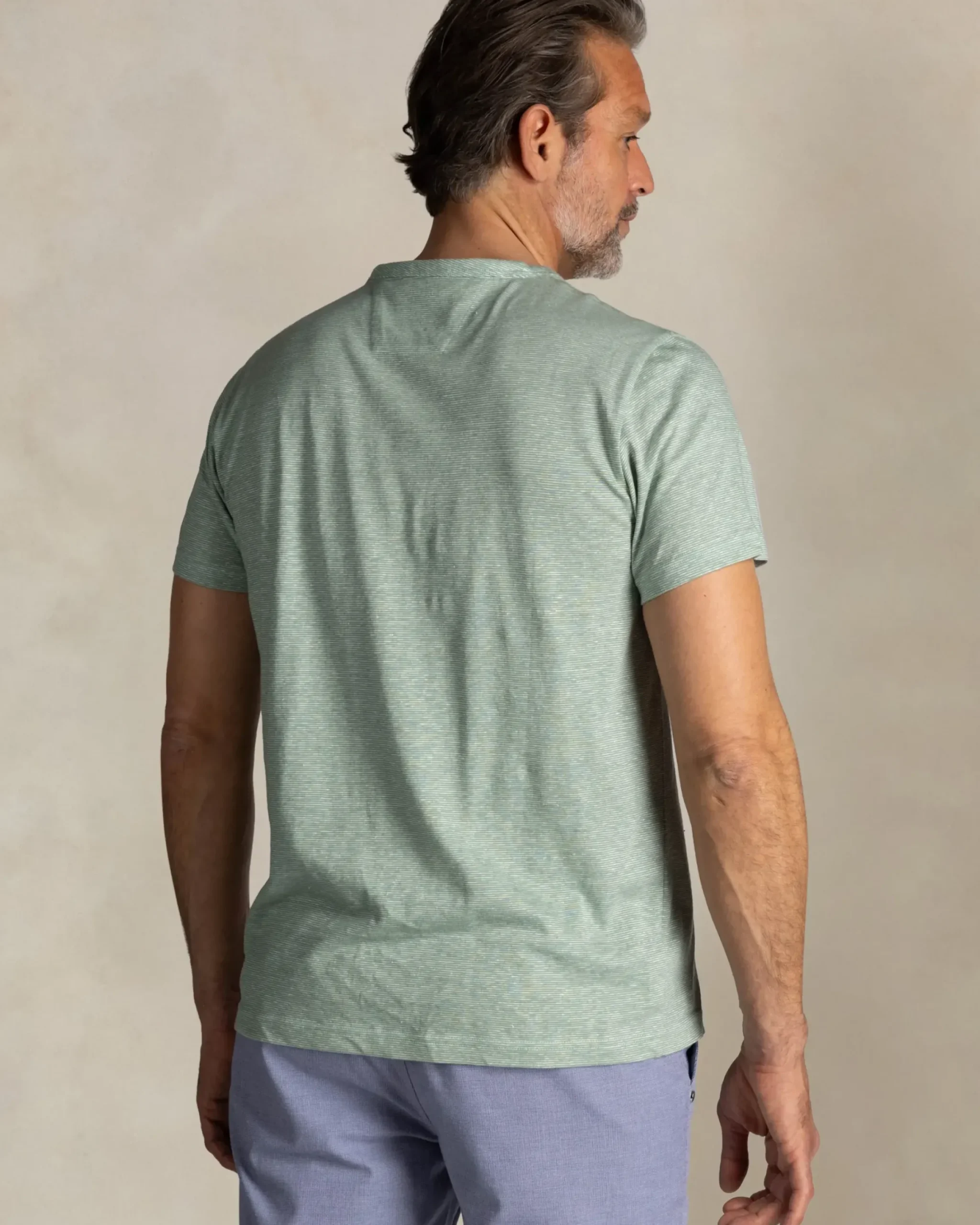 Lichtgroen linnen T-shirt