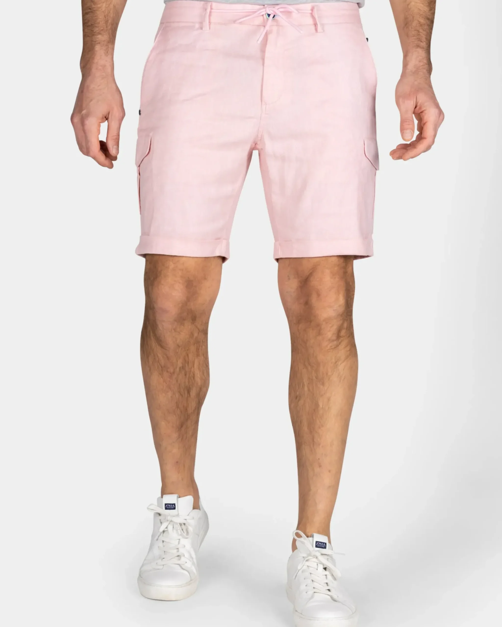 Lichtroze linnen chino short