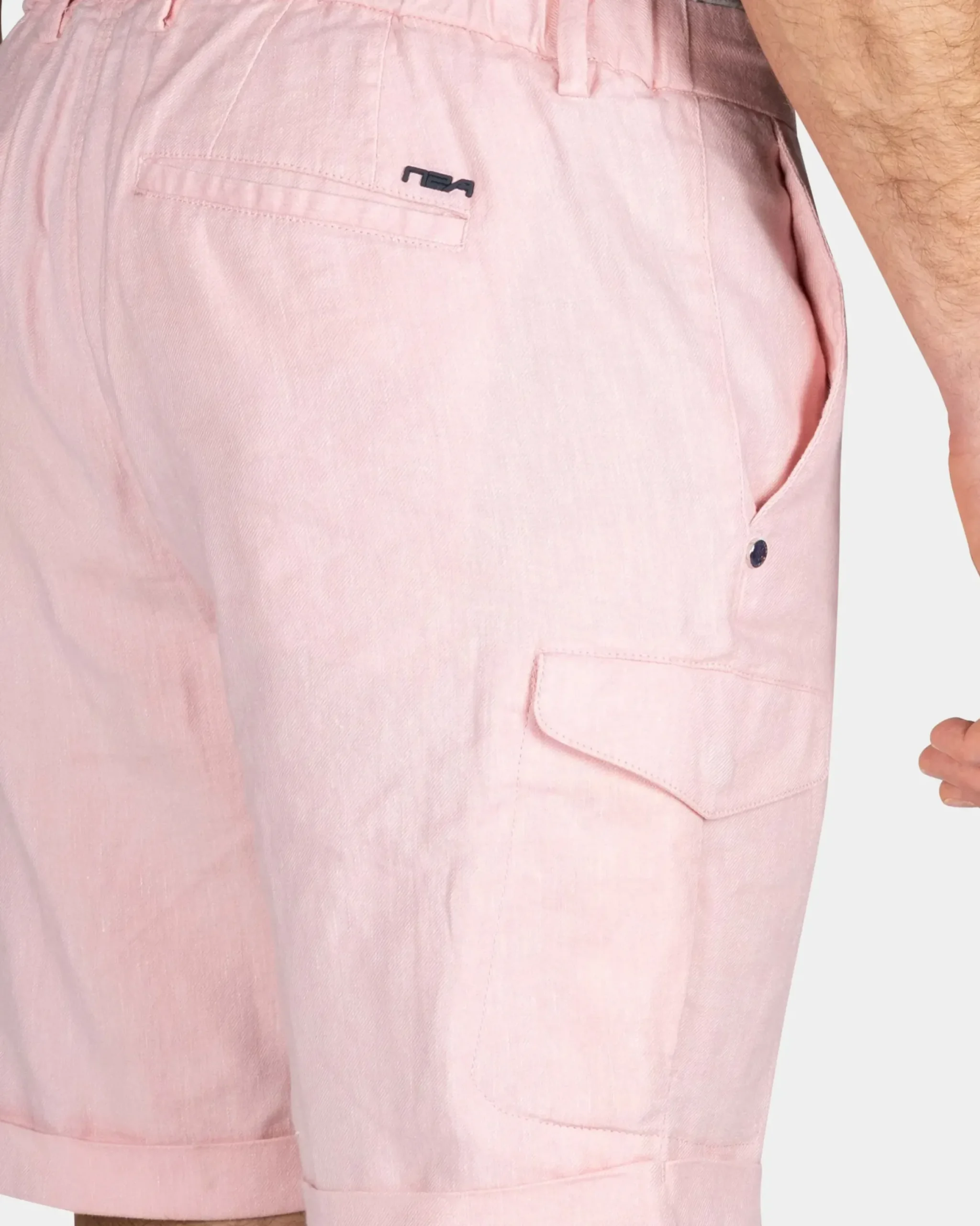 Lichtroze linnen chino short