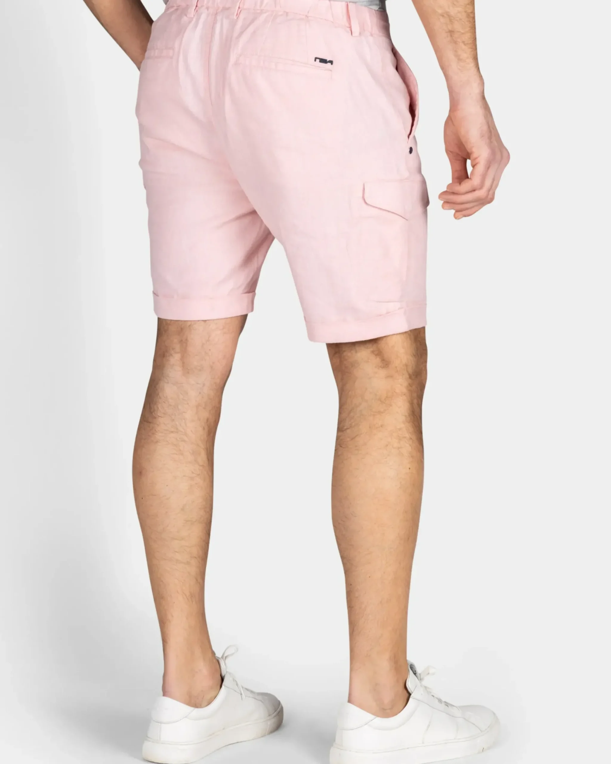 Lichtroze linnen chino short