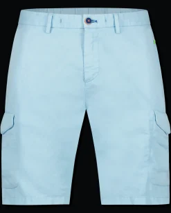 Linnen cargo shorts Luitpold - Lagune Blue