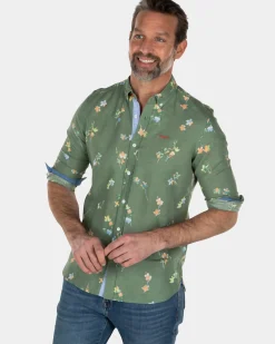 Linnen katoenen overhemd met bloemenprint - Active Army