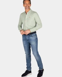Linnen lichtgroen overhemd - Dusty Army