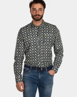 Linnen overhemd met bloemenprint - Country Yellow