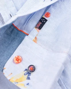 Linnen overhemd met bloemenprint - Rhythm Blue