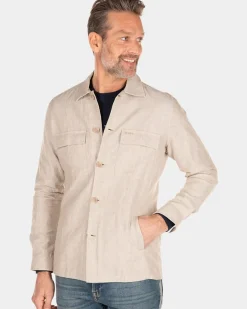 Linnen overshirt - Shimmering Sand