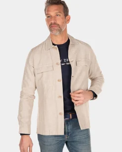 Linnen overshirt - Shimmering Sand