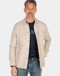 Linnen overshirt - Shimmering Sand