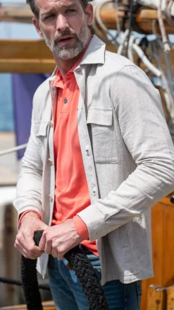 Linnen overshirt - Shimmering Sand