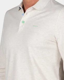 Longsleeve katoenen beige polo